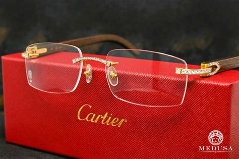 men's cartier gold frame glasses|cartier glasses men with diamonds.